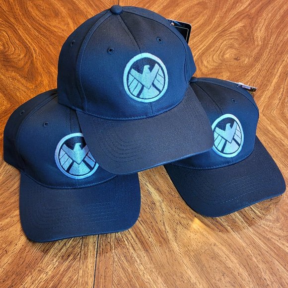 Marvel Other - MARVEL SHIELD CAPS BUNDLE (*SMALL FLAWS*) - 3 Adjustable Size Hats